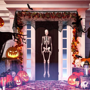 Halloween Decoration Black Lace Spiderweb — view 2