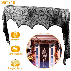 Halloween Decoration Black Lace Spiderweb — view 7