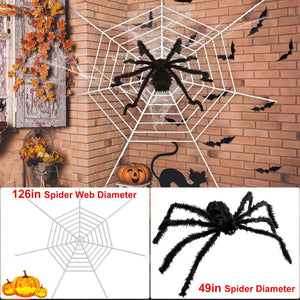Halloween Decorations Spider 49" with 126" Tarantula Mega Spider Web — view 8
