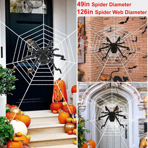 Halloween Decorations Spider 49" with 126" Tarantula Mega Spider Web — view 9