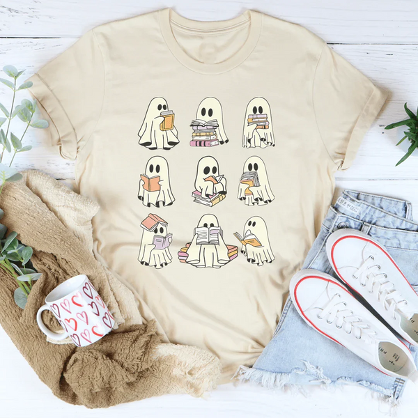 Halloween Ghost Book Lover Tee