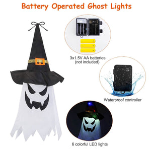 Halloween Ghost Witch Hat Hanging Light Lantern — view 6
