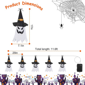 Halloween Ghost Witch Hat Hanging Light Lantern — view 8