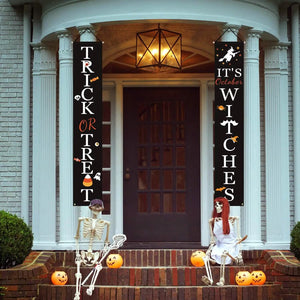 Halloween Porch Decoration October Witch Front Porch Banner Decorations — view 4