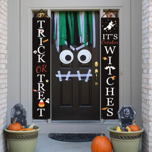 Halloween Porch Decoration October Witch Front Porch Banner Decorations — view 5