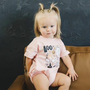 Halloween Girly Graphic Organic Cotton T-Shirt Romper *0-3m left — view 1