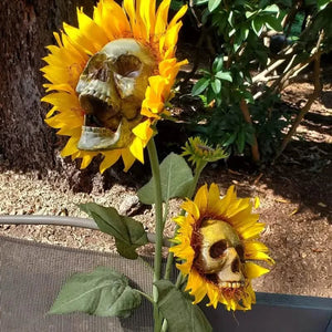 Halloween Sunflower Skull Head Garden Decoration — view 10