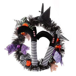 Halloween Witch Wreath Pumpkin Decorations — view 2
