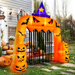 Halloween Inflatable Pumpkin Archway with Stakes and Water Bags — view 2