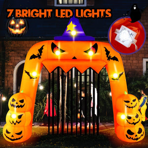 Halloween Inflatable Pumpkin Archway with Stakes and Water Bags — view 5