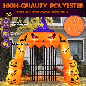 Halloween Inflatable Pumpkin Archway with Stakes and Water Bags — view 7