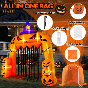 Halloween Inflatable Pumpkin Archway with Stakes and Water Bags — view 8