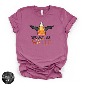 Spooky But Sweet Tee | Cute Halloween Ghost Graphic T-Shirt — view 3