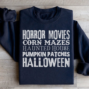 Horror Movies Corn Mazes Haunted House Pumpkin Patches Halloween Sweatshirt — view 4
