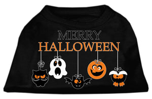 Pet Dog & Cat Shirt Screen Printed, "Merry Halloween" — view 1