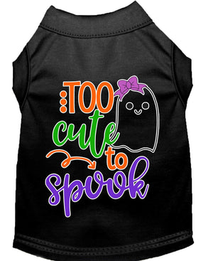 Halloween Pet Dog & Cat Shirt, "Too Cute To Spook - Girly Ghost" — view 2