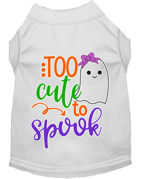 Halloween Pet Dog & Cat Shirt, "Too Cute To Spook - Girly Ghost" — view 1