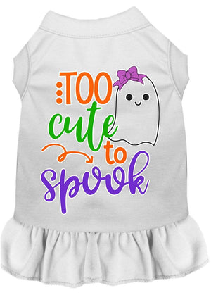Halloween Pet Dog & Cat Dress, "Too Cute To Spook - Girly Ghost" — view 1