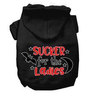 Halloween Pet Hoodie Screen Printed, "Sucker For The Ladies" — view 4