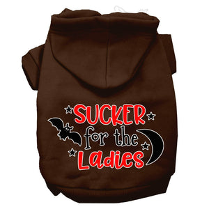 Halloween Pet Hoodie Screen Printed, "Sucker For The Ladies" — view 1