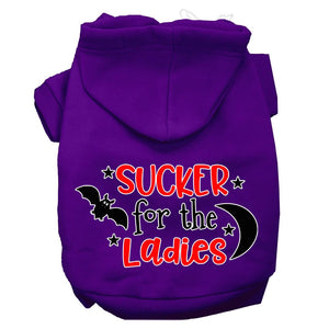Halloween Pet Hoodie Screen Printed, "Sucker For The Ladies" — view 6