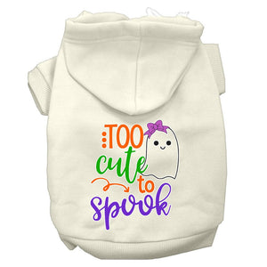 Halloween Pet Hoodie, "Too Cute To Spook Girly Ghost" — view 2