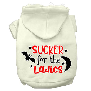 Halloween Pet Hoodie Screen Printed, "Sucker For The Ladies" — view 2