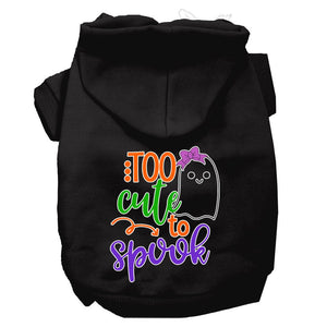 Halloween Pet Hoodie, "Too Cute To Spook Girly Ghost" — view 5