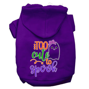 Halloween Pet Hoodie, "Too Cute To Spook Girly Ghost" — view 7