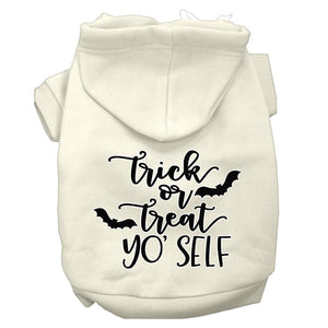 Halloween Pet Hoodie Screen Printed, "Trick Or Treat Yo' Self" — view 1