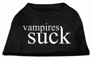 Halloween Pet Dog & Cat Shirt Screen Printed, "Vampires Suck" — view 2