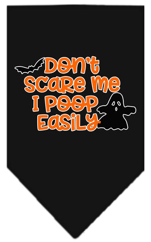 Halloween Pet and Dog Bandana, "Don't Scare Me, I Poop Easily" — view 1