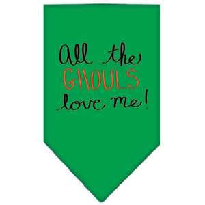 Halloween Pet and Dog Bandana Screen Printed, "All The Ghouls Love Me" — view 1