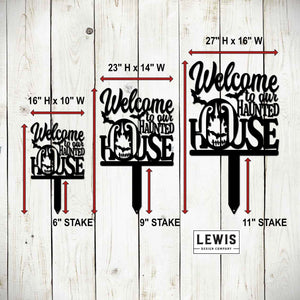 Welcome to Our Haunted House Stakes | Halloween Metal Yard Decor — view 4