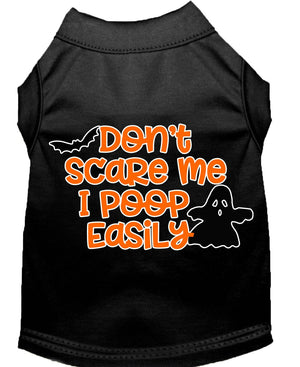 Halloween Pet Dog & Cat Shirt, "Don't Scare Me, I Poop Easily" — view 1