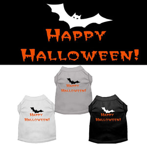 Halloween Pet Dog & Cat Shirt Screen Printed, "Happy Halloween" — view 3