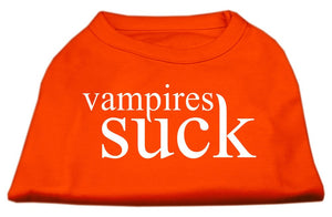Halloween Pet Dog & Cat Shirt Screen Printed, "Vampires Suck" — view 1