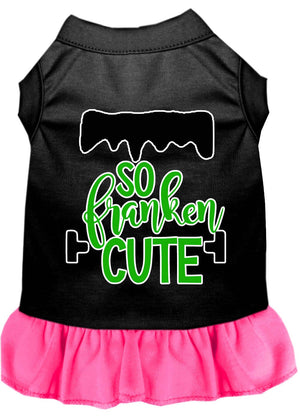 Halloween Pet Dress Screen Printed, "So Franken Cute" — view 7