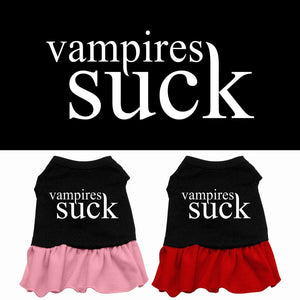 Halloween Pet Dress Screen Printed, "Vampires Suck" — view 1