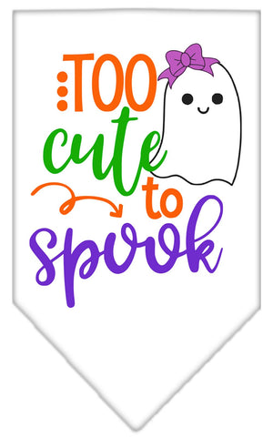 Halloween Pet and Dog Bandana, "Too Cute To Spook - Girly Ghost" — view 1
