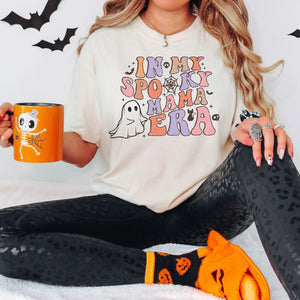 In My Spooky Mama Era Comfort Colors Shirt, Funny Mom Gift, Halloween Mom Shirt, Spooky Mom Tee, Pastel Ghost Shirt, Retro Halloween Shirt — view 1