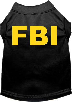 Halloween Pet Dog & Cat Shirt Screen Printed, "FBI Costume" — view 2