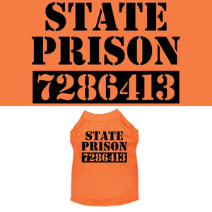 Halloween Pet Dog & Cat Shirt Screen Printed, "Inmate Costume" — view 1