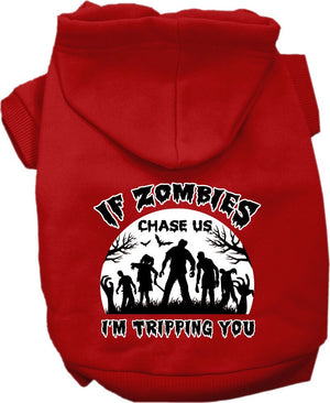 Halloween Pet Hoodie "If Zombies Chase Us, I'm Tripping You" — view 2