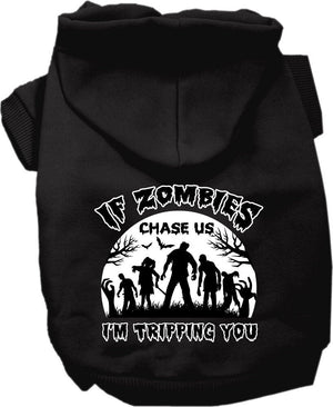 Halloween Pet Hoodie "If Zombies Chase Us, I'm Tripping You" — view 5