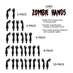 Zombie Hands Metal Yard Stakes | Halloween Lawn Decor Set — view 2