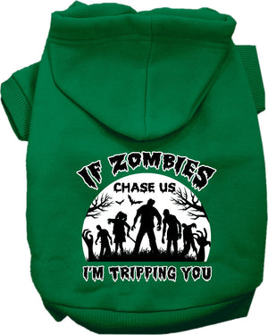 Halloween Pet Hoodie "If Zombies Chase Us, I'm Tripping You" — view 4