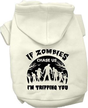 Halloween Pet Hoodie "If Zombies Chase Us, I'm Tripping You" — view 7