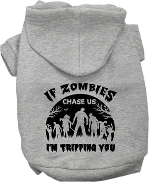 Halloween Pet Hoodie "If Zombies Chase Us, I'm Tripping You" — view 1