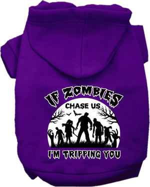 Halloween Pet Hoodie "If Zombies Chase Us, I'm Tripping You" — view 9